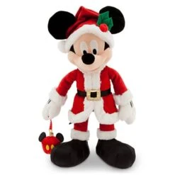 Disney Plush - 2014 Santa Mickey Mouse Plush With Ornament - 16''
