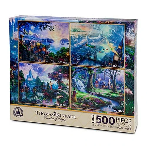 Disney Thomas Kinkade Puzzle Set - Set #1 Pinocchio Cinderella Snow White Peter Pan 3 Disney Thomas Kinkade Puzzle Set - Set #1 Pinocchio Cinderella Snow White Peter Pan
