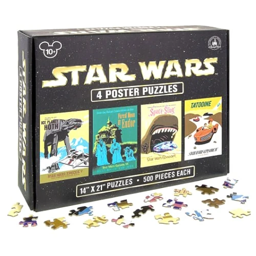 Disney Star Wars Puzzle Set - Star Wars Attraction Posters - Set Of 4 3 Disney Star Wars Puzzle Set - Star Wars Attraction Posters - Set Of 4