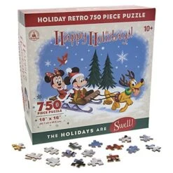 Disney Parks Puzzle - Retro Santa Mickey And Friends - Happy Holidays