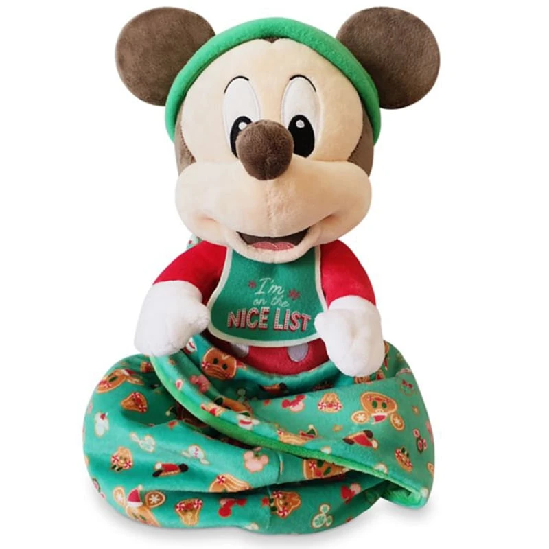 Disney Babies Plush In Pouch - Holiday Baby Collection - Mickey Mouse 3 Disney Babies Plush In Pouch - Holiday Baby Collection - Mickey Mouse