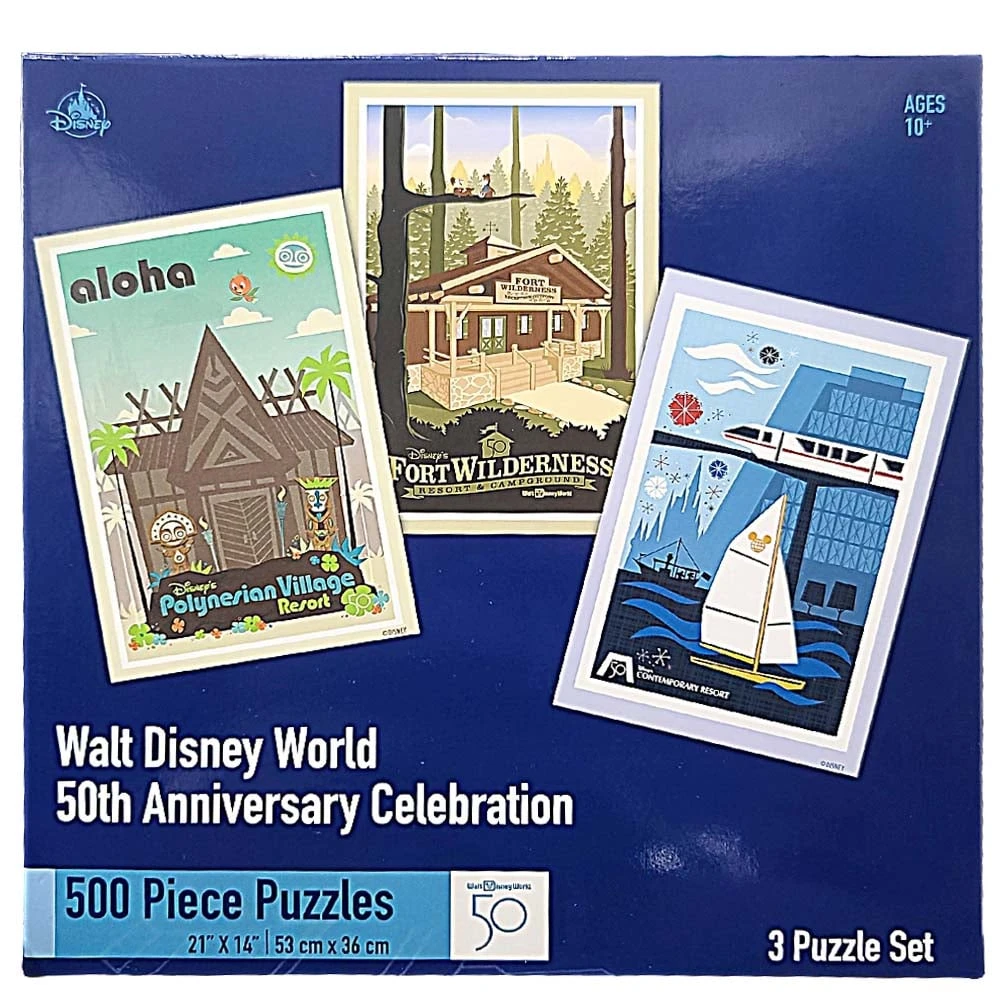 Disney Puzzle Set - Walt Disney World 50th Anniversary Resorts 3 Disney Puzzle Set - Walt Disney World 50th Anniversary Resorts