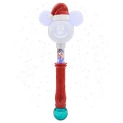 Disney Bubble Wand - Santa Mickey Light Up Singing Snow Wand
